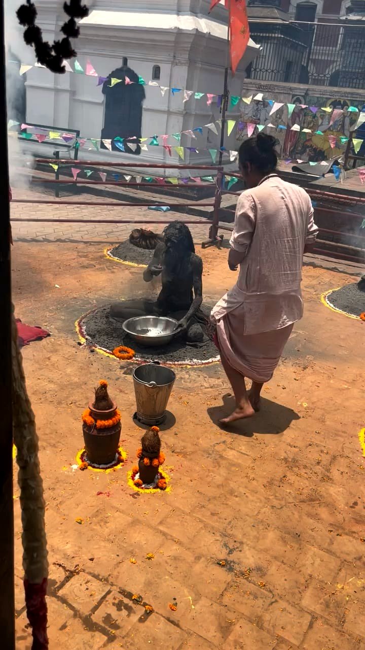 Witness the incredible moments of an Aghori Sadhu in a fiery meditation