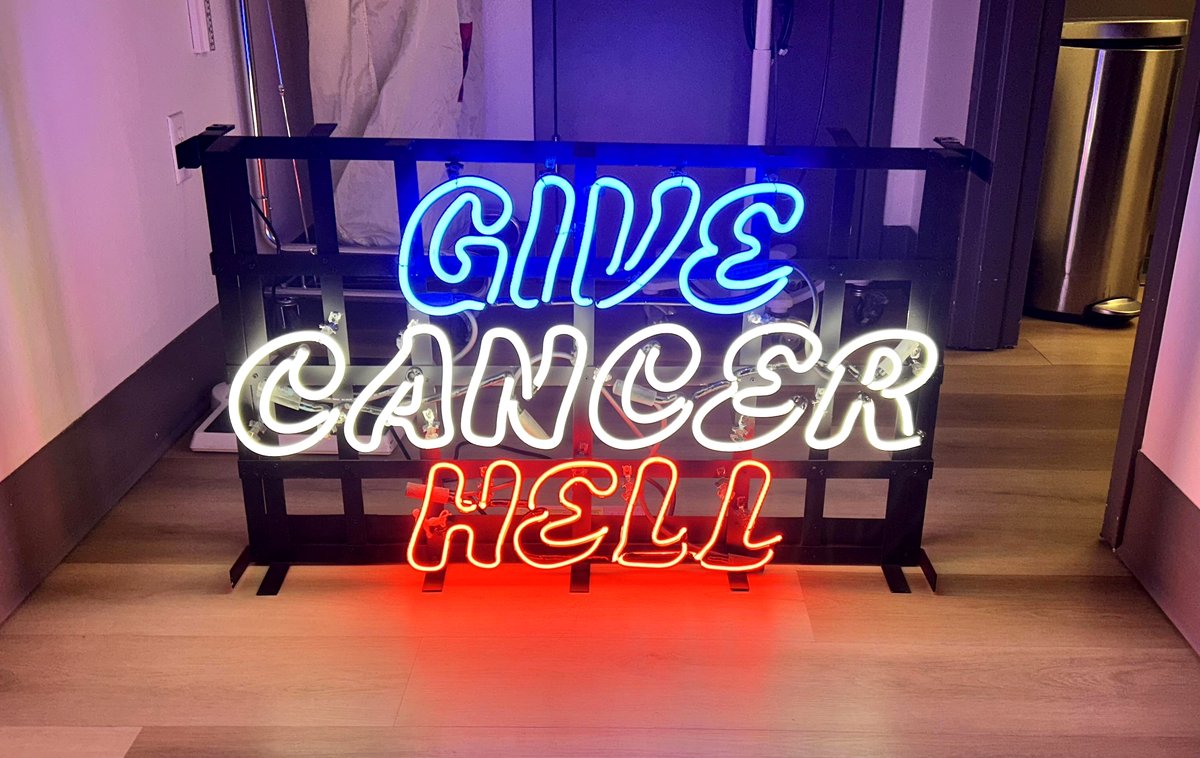 A patient ordered this neon sign for our oncology clinic.