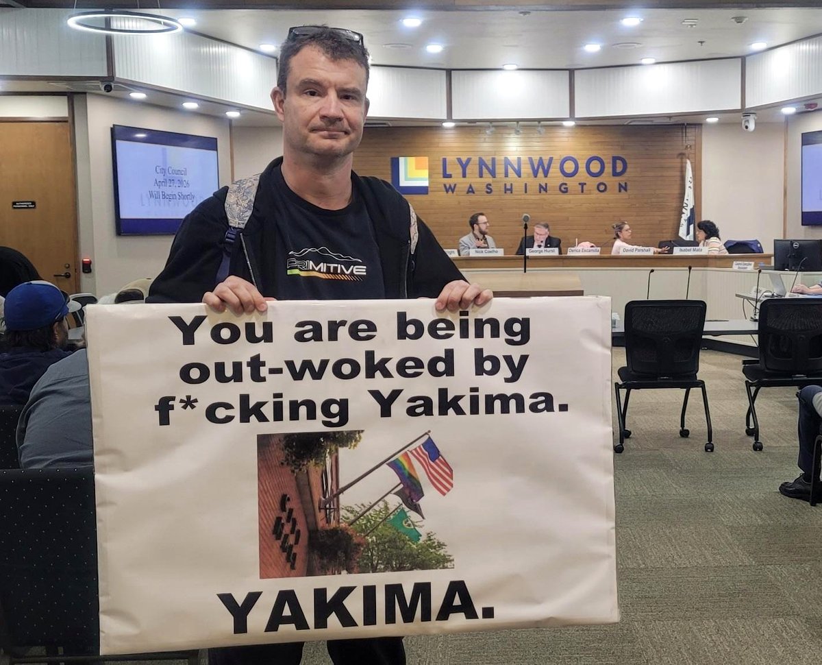 (OC) at Lynnwood, WA City Council session where they may decide against flying the Pride flag this year