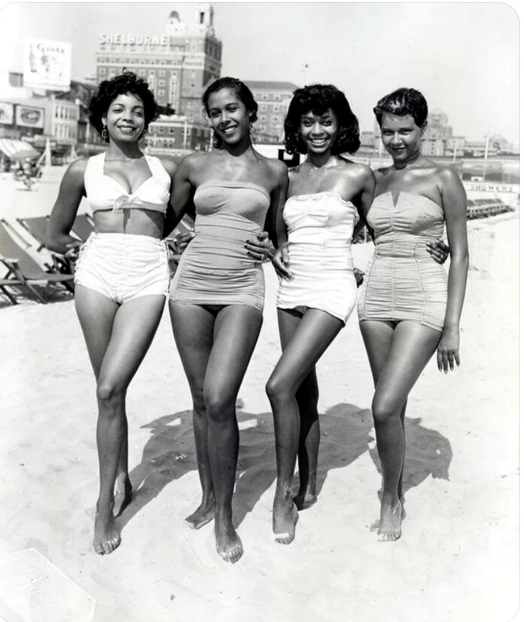 Friends Relax at the Beach and Sunshine in the 1940s