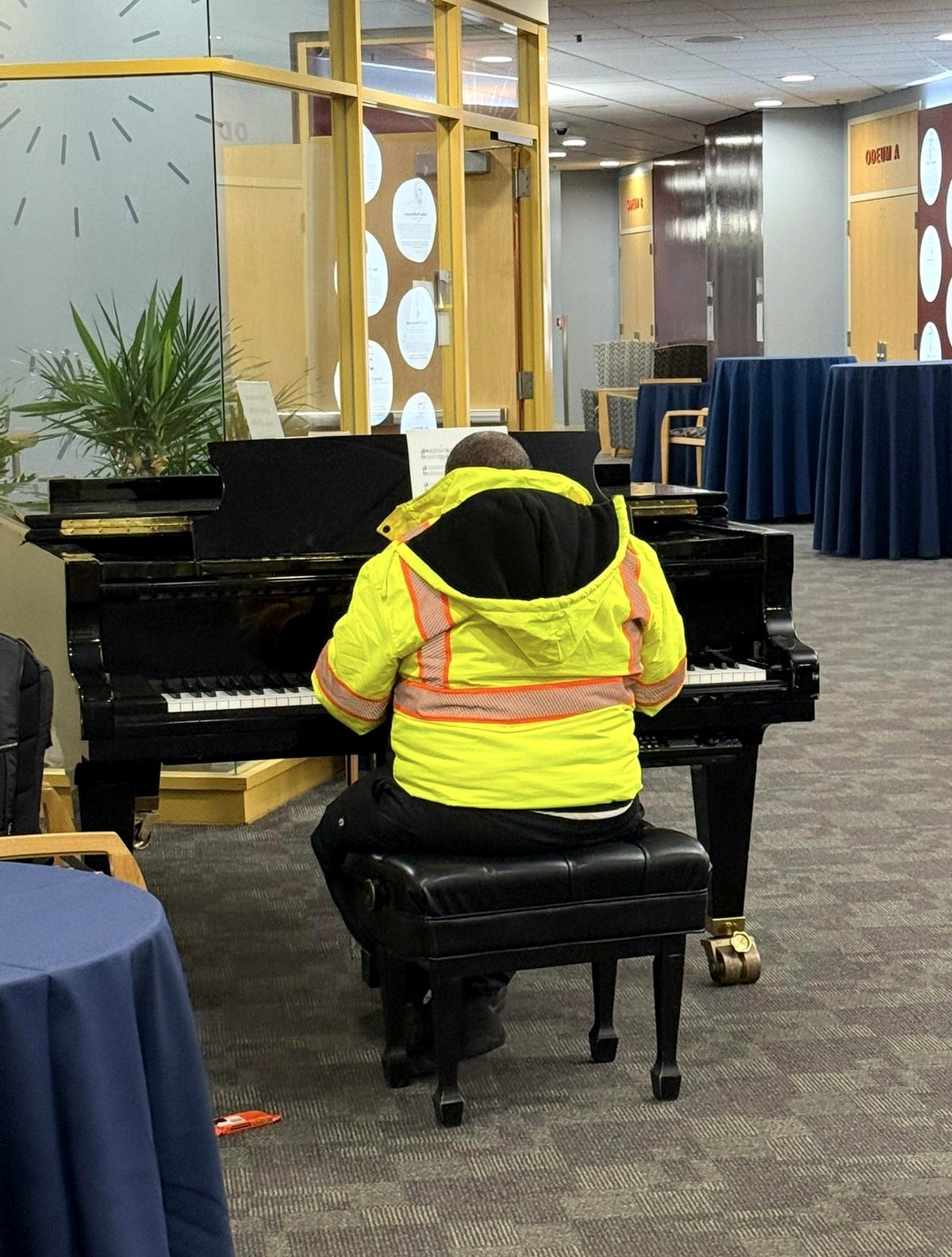 Discover the magic of music as one man plays a piano under the stars