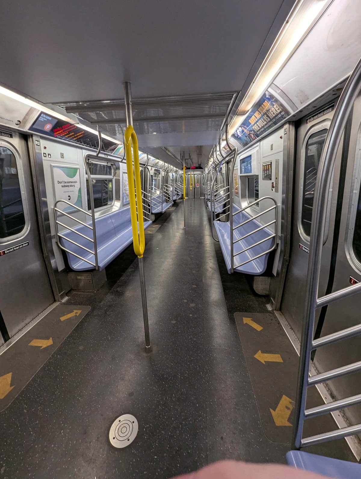 What happens when you find an empty subway car in NYC? This photo tells all