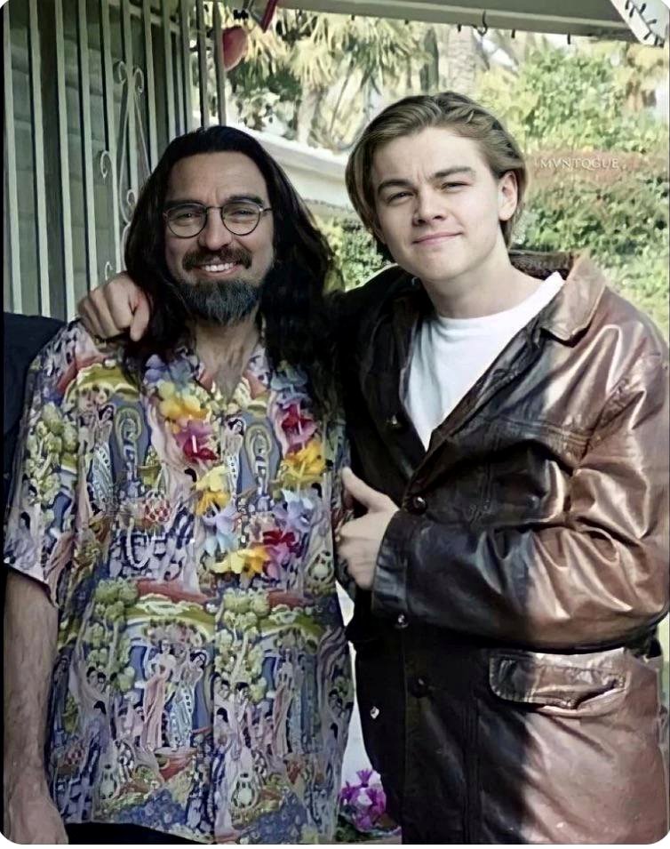 A heartfelt moment: Leonardo DiCaprio with his dad in the 90s