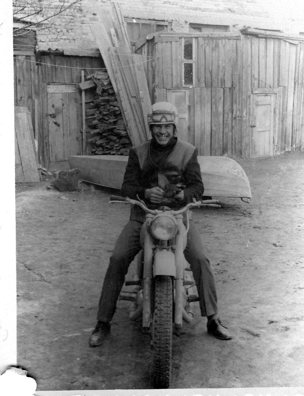 Remembering simpler days: a photo of my dad on his bike