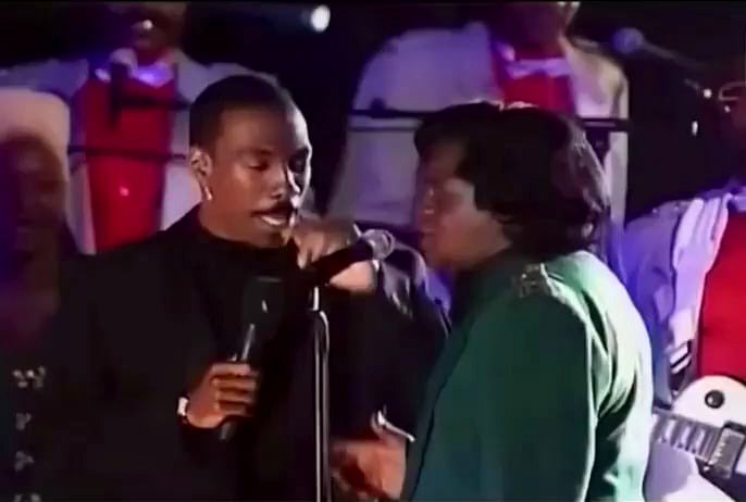 During "A Party of Richard Pryor," James Brown invited Eddie Murphy on stage to pose one question: "Can you truly perform as James Brown?" [1991]