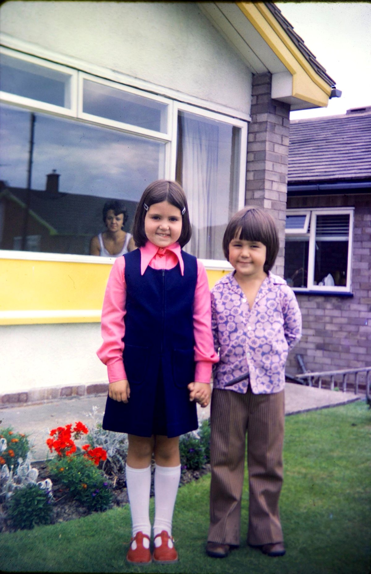 My sister and I in 1976. Totally fashionable.