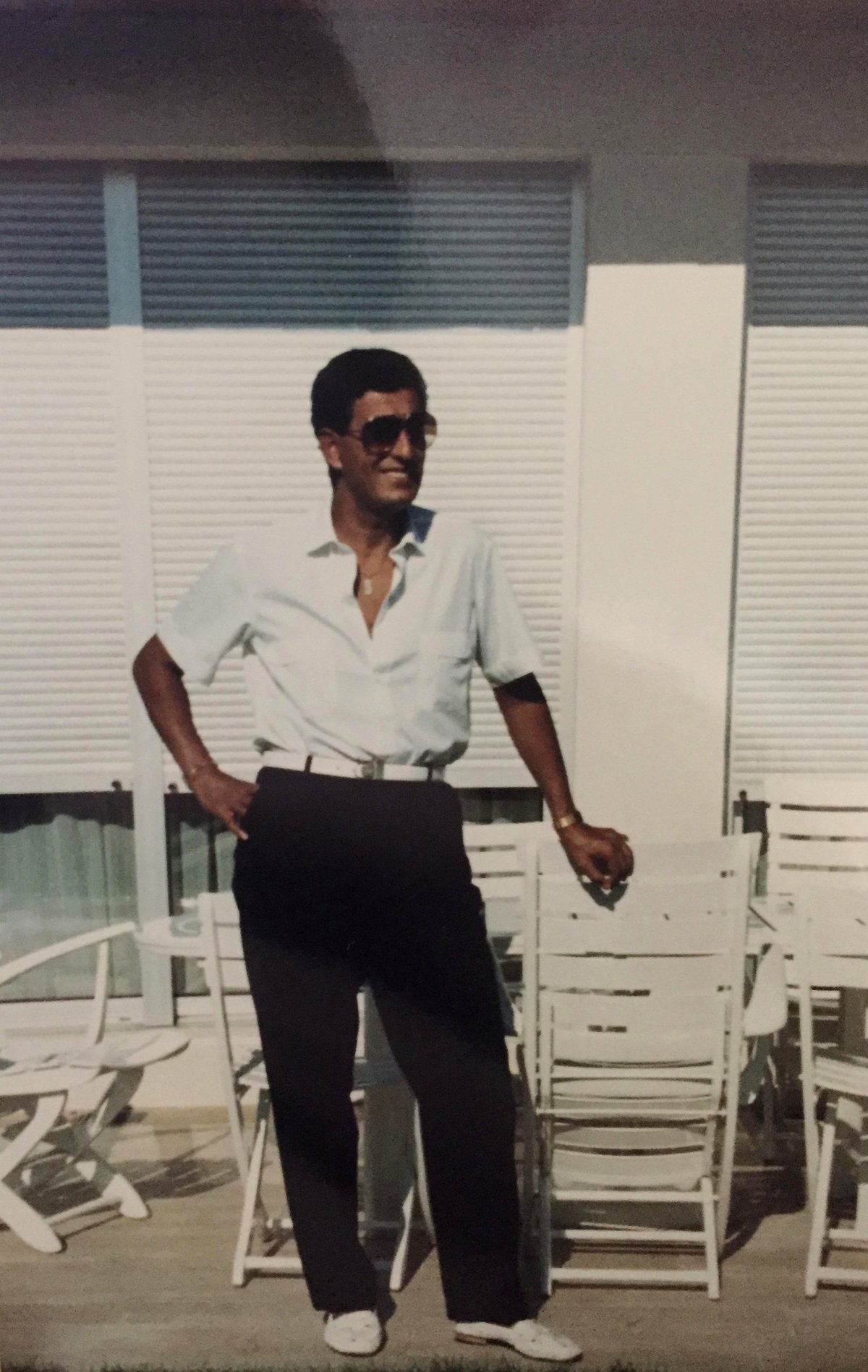 My father in the 80s, I believe? He's always had a Tony Montana aura, but with an Algerian twist.