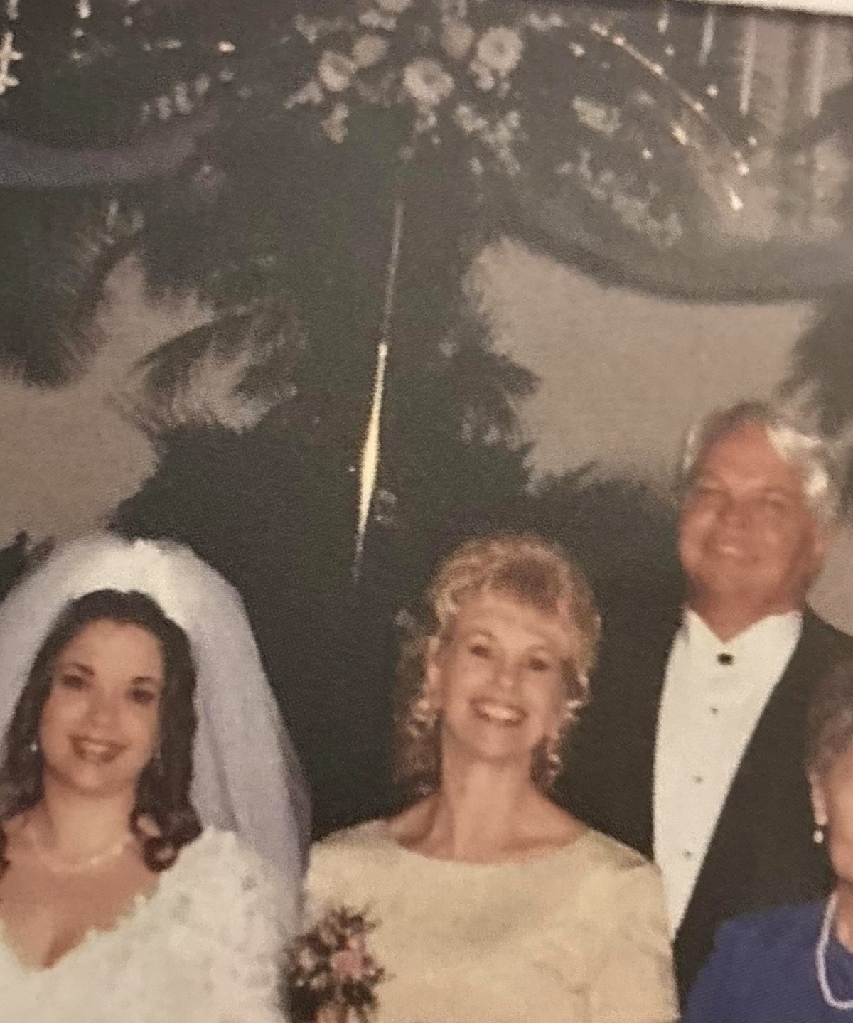 My Mom, grandmother, and grandfather at my mother's wedding. April 4, 1998