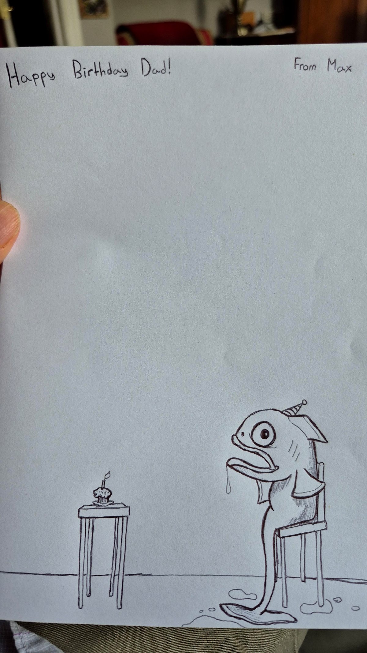 My son made me a birthday card.