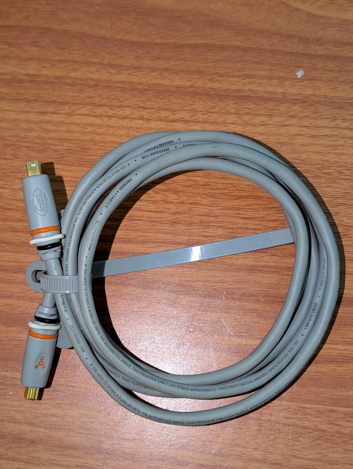An old Geek Squad cable can restrain about 3 individuals.