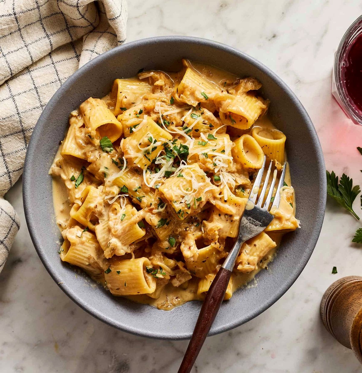 Pasta with French Onion Sauce