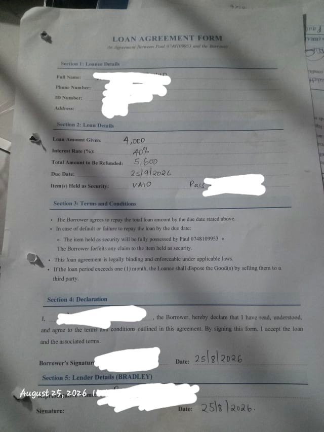 on the interest of a loan