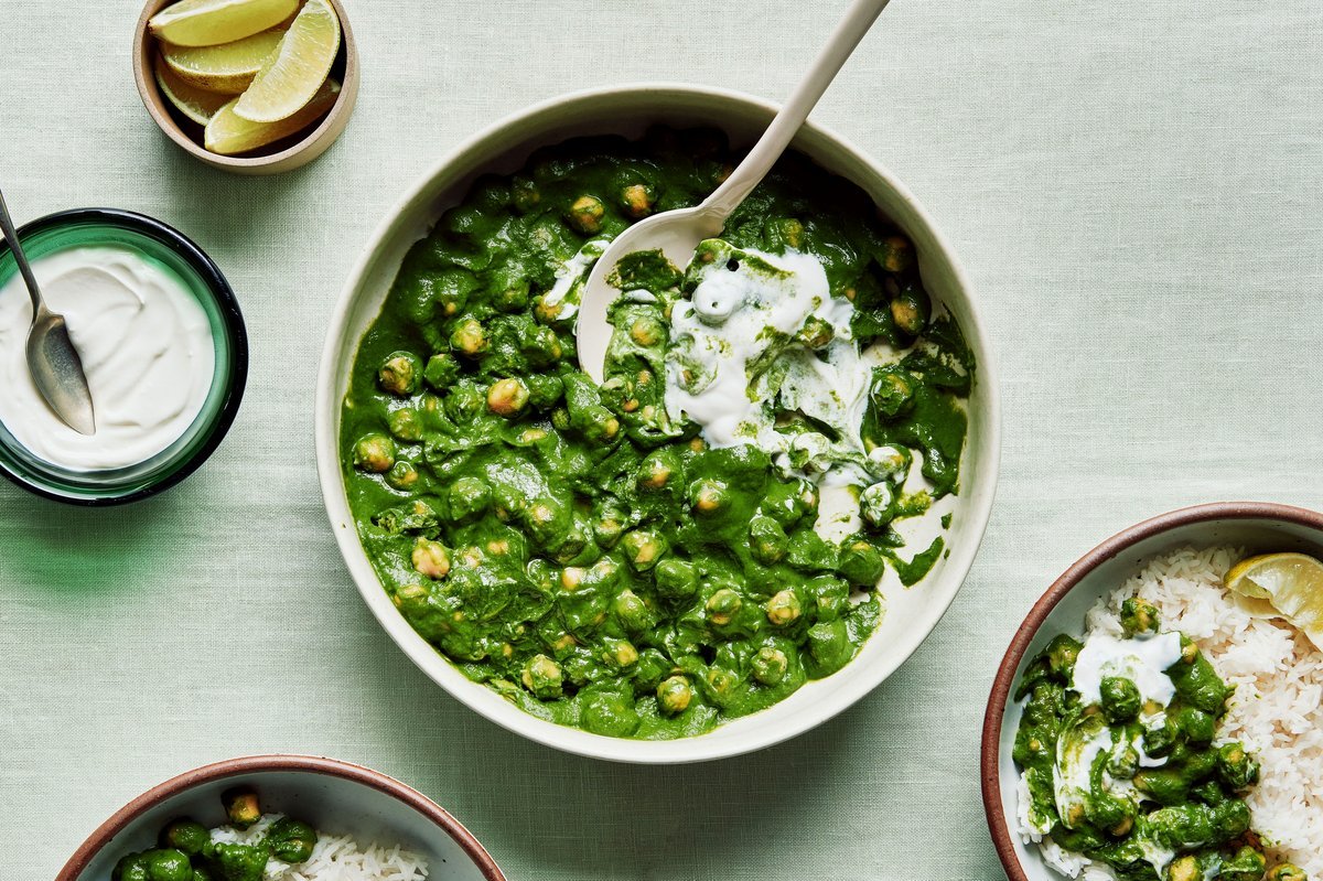 Saag with Chickpeas