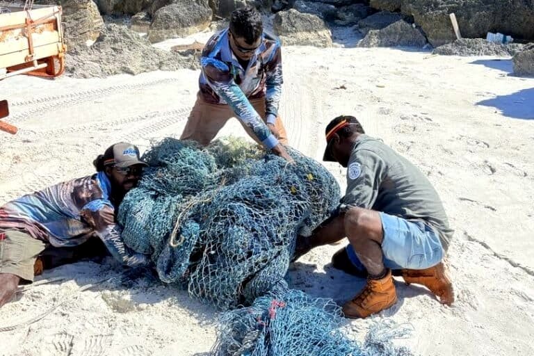 Indigenous rangers remove deadly 'ghost nets' from the northern coast of Australia