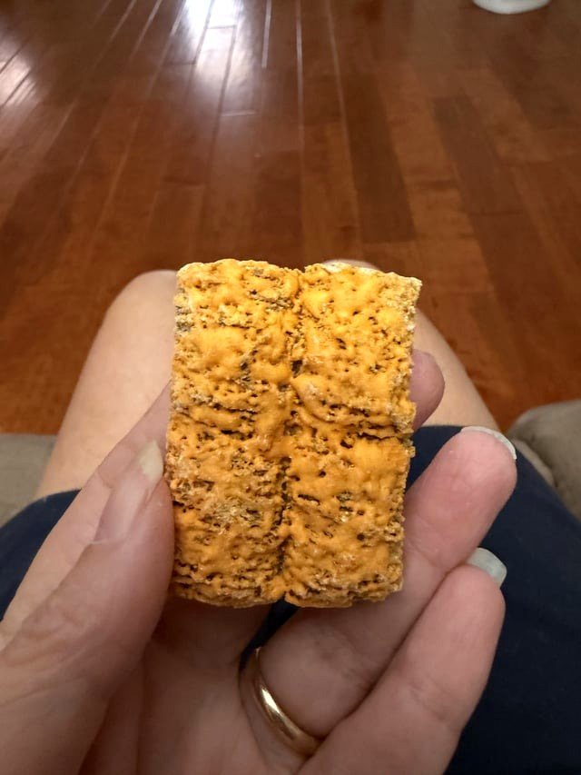 of a mini wheat shredded with pumpkin spice
