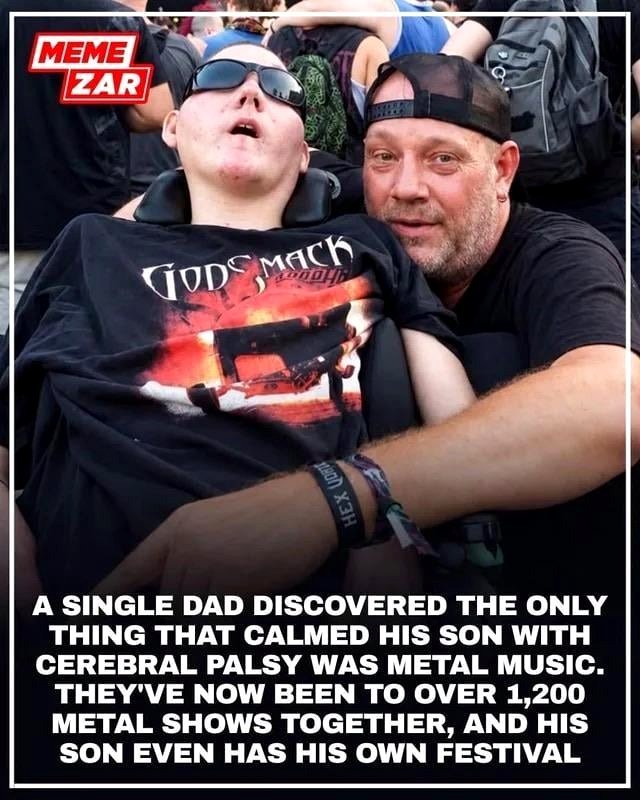 Lovely connection between a parent and child through metal music