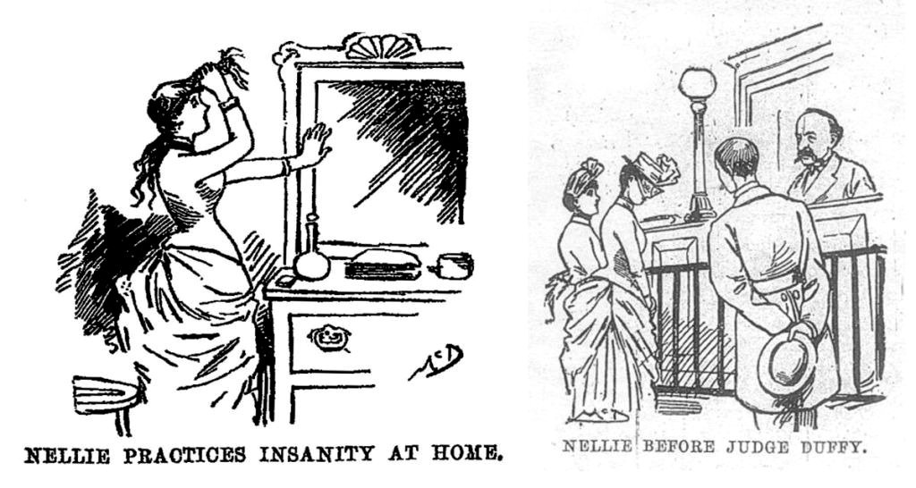 Reporter Nellie Bly feigned madness to covertly examine the New York City Lunatic Asylum in 1887.