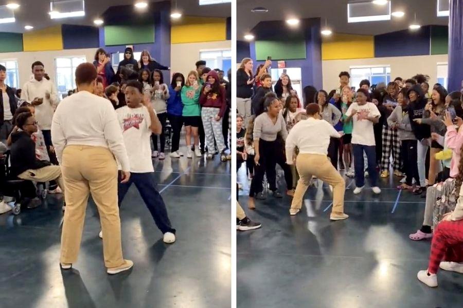 An 8th grader dared a teacher to a dance-off during exams, and she accepted.